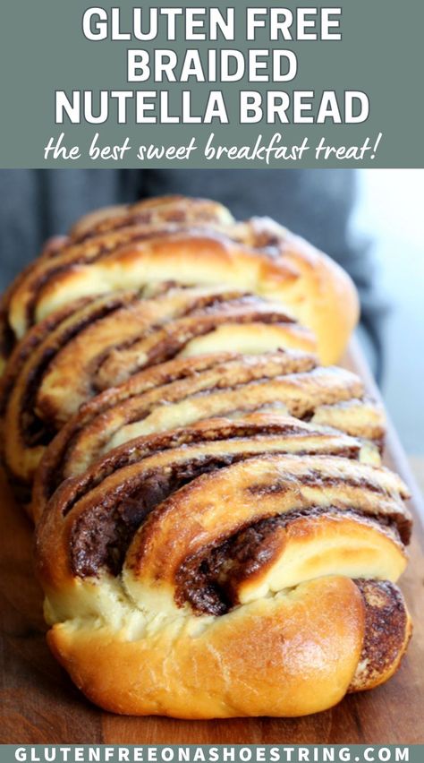 Breakfast Breads Gluten Free, Gluten Free Crossaints Recipe, Sweet Gluten Free Breakfast, Nutella Recipes Gluten Free, Gluten Free Cinnamon Swirl Bread, Gluten Free Toaster Strudel, Gluten Free Braided Bread, Gluten Free Chocolate Bread, Easter Baking Gluten Free