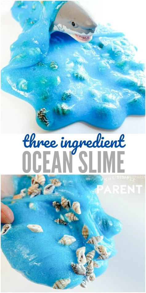 Underwater Preschool Crafts, Ocean Slime Recipe For Kids, Infant Small Group Activities, Shark Week Theme Preschool, Ocean Week Summer Camp, Easy Shark Craft, Shark Week Ideas For Kids, Ocean Theme Summer Camp Ideas, Shark Activity Preschool