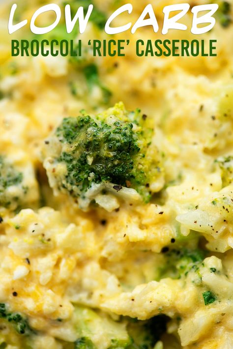 Low Carb Veggie, Low Carb Broccoli, Cauliflower Rice Casserole, Broccoli And Rice, Broccoli Cheese Casserole, Broccoli Rice Casserole, Keto Side, Frozen Cauliflower Rice, Cauliflower Rice Recipes