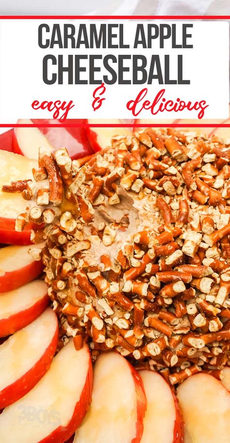 The Caramel Apple Cheese Ball is a unique combination of flavors and textures that makes it a standout dish that's sure to impress. Perfect for fall parties, a simple snack, or a great way to eat more apples with fun flavor! Everyone will love this delicious dessert cheese ball recipe! Apple Cheese Ball, Fall Cheese Ball, Apple Pie With Cheese, Fall Caramel Apples, Dessert Cheese Ball, List Of Appetizers, Caramel Apple Desserts, Apple Cheese, Cheese Ball Recipe