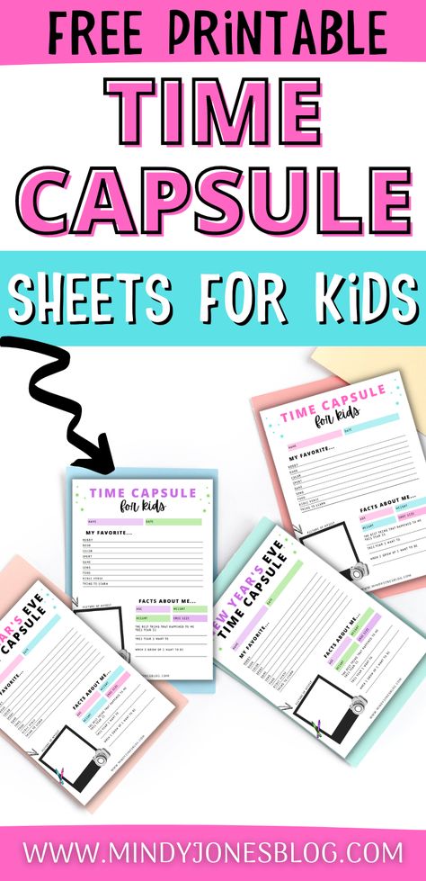 Time Capsule Ideas For Kids Time Capsule Activity, Time Capsule Worksheet, Kindergarten Time Capsule Ideas, Time Capsule Printable Free, Making A Time Capsule, Time Capsule Questions, Time Capsule Ideas For Kids, Couple Time Capsule, Back To School Time Capsule