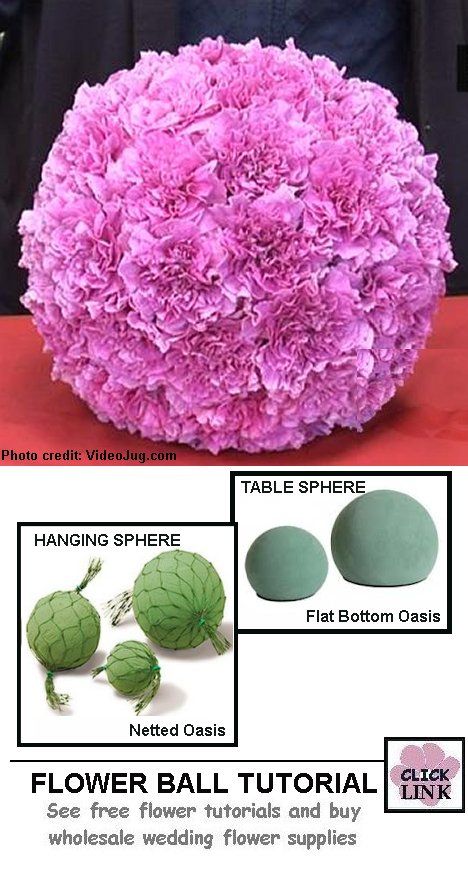 Video for creating beautiful flower balls. Use flat bottomed spheres for table… Sphere Flower Arrangements, Hanging Flower Ball, Table Decorations Blue, Diy Flower Ball, Wedding Table Decorations Blue, Floral Chandeliers, Flower Ball Centerpiece, Flower Oasis, Flower Balls