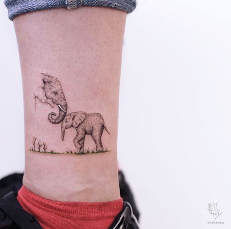 Dreamer Baby Elephant Tattoo, Whimsical Tattoos, Elephant Tattoo Design, Mom Tattoo Designs, Elephant Tattoo, Elephant Tattoos, Baby Tattoos, Best Tattoo Designs, Tattoos For Daughters