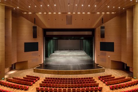 Bishan Cultural and Art Center,© ARCH-EXIST Auditorium Interior, Huts Design, Theatre Lobby, Auditorium Architecture, Auditorium Design, Theater Architecture, Lecture Hall, Theatre Interior, Bathroom Floor Plans