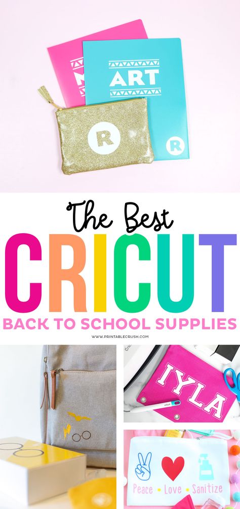 Cute Font Ideas, Cricut Tips And Tricks, Cricut Craft Ideas, Cricut Personalized, Harry Potter School Supplies, Crush Posts, Personalized School Supplies, School Folders, Diy Back To School