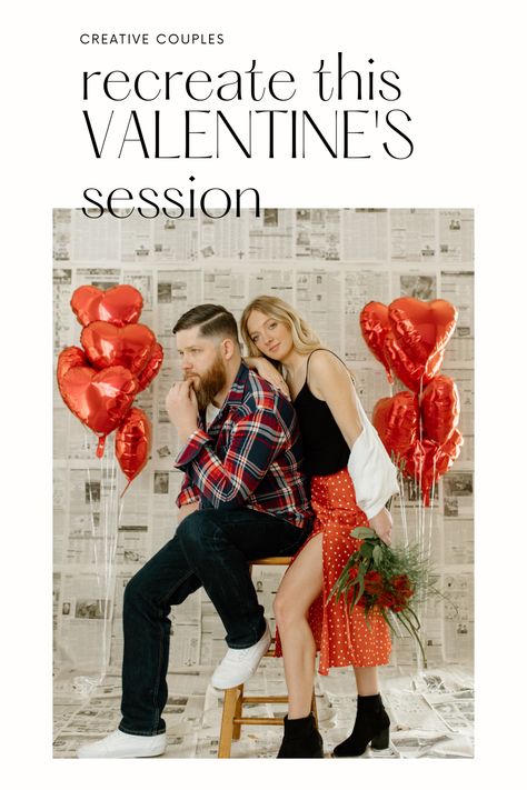 Newspaper Valentines Photoshoot, Valentines Day Photo Ideas, Valentines Day Photoshoot Ideas, Valentines Day Backdrop, 2024 Photoshoot, Couples Valentines Day, Valentines Shoot, Valentines Day Photoshoot, Mini Photo Sessions