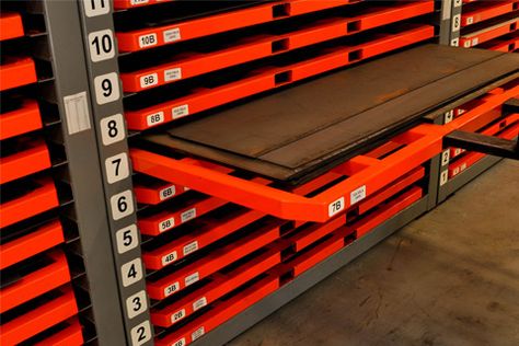 Big Steel Rack | Sheet Metal & Tubing Rack Storage Solutions Sheet Metal Storage Rack, Mechanics Shop Organization, Sheet Storage, Material Storage, Steel Storage Rack, Sheet Metal Tools, Steel Rack, Metal Storage Racks, Shop Stool