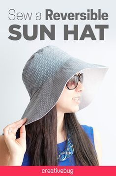 Learn how to make a reversible, floppy sun hat—the perfect addition to your summer wardrobe. Floppy Sun Hat, Sewing Hats, Floppy Sun Hats, Hat Patterns To Sew, Summer Sewing, Diy Vetement, Sew Ins, Diy Hat, Hat Patterns