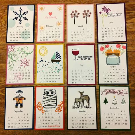 Calender 2024 Designs, Scrapbook Calendar, Easel Calendar, Handmade Bookmarks Diy, Creative Calendar, Calendar Craft, Diy Crafts Love, 2017 Calendar, Sticker Design Inspiration