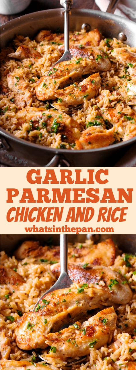 Garlic Parmesan Chicken And Rice, Parmesan Chicken And Rice, Garlic Parmesan Rice, Parmesan Rice, Dinners Chicken, Chicken With Garlic, Garlic Parmesan Chicken, Parmesan Chicken, Chicken And Rice