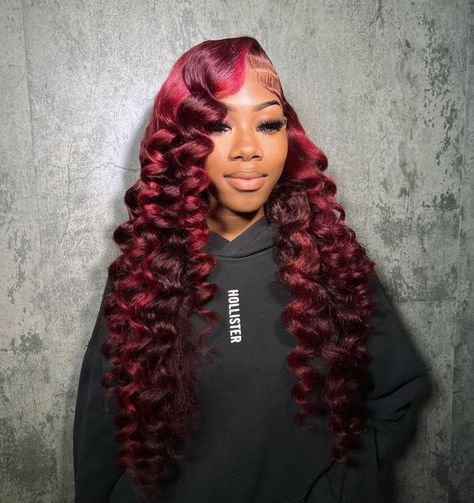 Frontal Lace Wig, Frontal Wig Hairstyles, Quick Weave Hairstyles, Frontal Hairstyles, Slick Hairstyles, Hot Hair Styles, Burgundy Hair, Dope Hairstyles, Burgundy Lace