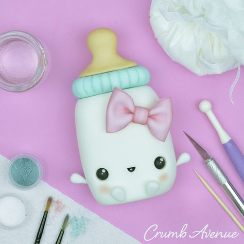 Quick Birthday Cake, Crea Fimo, Bottle Cake, Clay Crafts For Kids, Fondant Baby, Cake Topper Tutorial, Fondant Animals, Fondant Cake Toppers, Fondant Tutorial