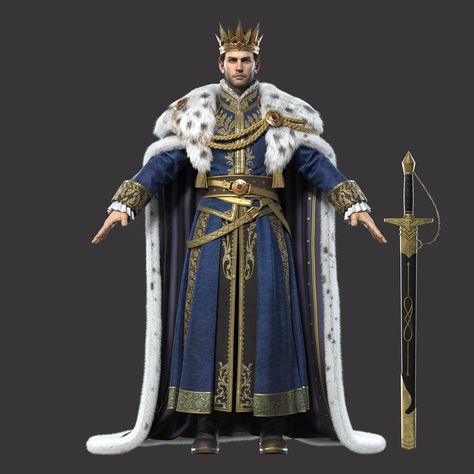 ArtStation - King King Outfit Royal Aesthetic, King Outfit Drawing, King Outfits Royal, Medieval King, King Dress, King On Throne, King Drawing, Fantasy Story Ideas, Outfit Drawing