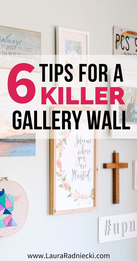 Easily decorate your home with these 6 tips for a killer gallery wall, featuring amazing home decor products from Campfire Bay, a family business in Minnesota. #gallerywall #homedecor #diy #familybusiness #decorate Christian Gallery Wall Ideas, Christian Gallery Wall, Simple Gallery Wall Ideas, Lifegiving Home, Wall Layout, Motherhood Tips, Diy Gallery Wall, Parenting Strategies, Home Decor Products