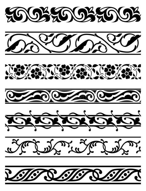 Ornamental Corner, Stencils Printables Templates, Photography Tips Iphone, Floral Borders, Floral Border Design, Border Embroidery, Decorative Borders, Border Pattern, Banner Printing