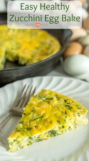 Healthy easy zucchini egg bake recipe is made with 3 ingredients, can be customized to your liking, reheats well, and is a great option to prep ahead. #zucchini #eggbake #healthybreakfast #breakfast #healthy #blessthismessplease Zucchini Egg Bake, Egg Bake Recipe, Zucchini Egg, Zucchini Breakfast, Baked Eggs Recipe, Egg Bake, Brunch Casserole, Healthy Zucchini, Egg And Cheese