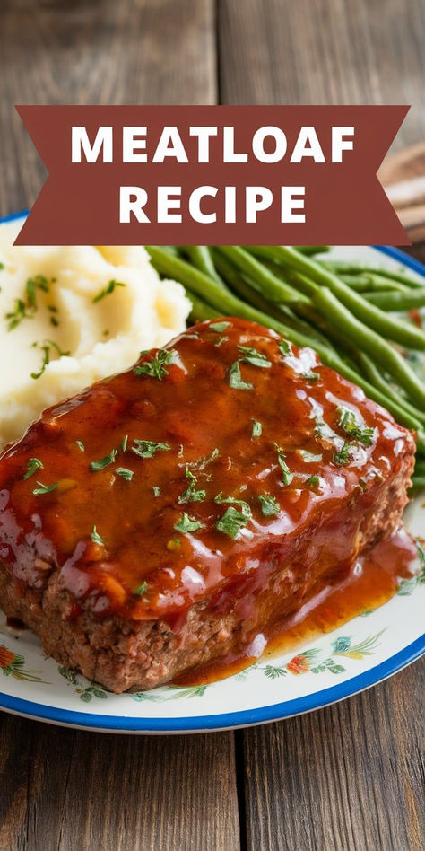 Savor the ultimate comfort food with this delicious Meatloaf recipe. Tender, juicy, and topped with a tangy glaze—homemade goodness at its finest! Stove Top Stuffing Meatloaf Recipes, Ultimate Meatloaf Recipe, Cracker Barrel Meatloaf Recipe, Stove Top Stuffing Meatloaf, Traditional Meatloaf Recipes, Meatloaf Recipes Healthy, Cracker Barrel Meatloaf, Crockpot Meatloaf, Delicious Meatloaf