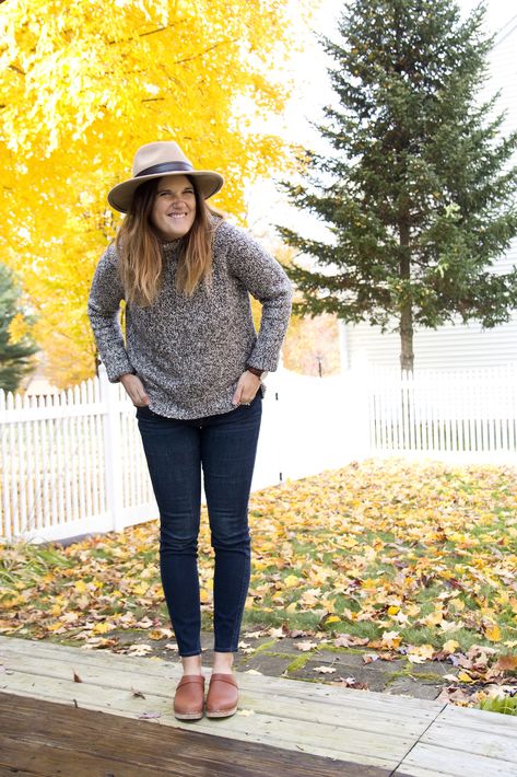 My Everyday Style | 3 Weeks Postpartum « Jen Loves Kev Lotta From Stockholm Outfit, Black Clogs Outfit Fall, Lotta Clogs Outfit, Cowboy Boots Photography, High Boots And Jeans, Thigh High Boots And Jeans, Cowboy Boots Design, 3 Weeks Postpartum, Lotta Clogs