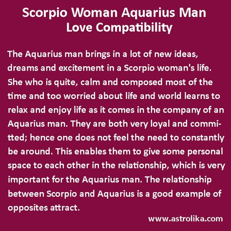 Scorpio Woman and Aquarius Man Love Compatibility Scorpio And Aquarius Compatibility, Capricorn Love Compatibility, Aquarius Men Love, Capricorn Compatibility, Capricorn Woman, Sagittarius Compatibility, Friendship Relationship, Aquarius And Scorpio, Scorpio Man