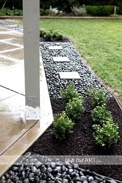 Garden Shade, River Rock Landscaping, Gravel Patio, Pot Garden, Uk Garden, Garden Mini, Low Maintenance Landscaping, Garden Sheds, Patio Landscaping