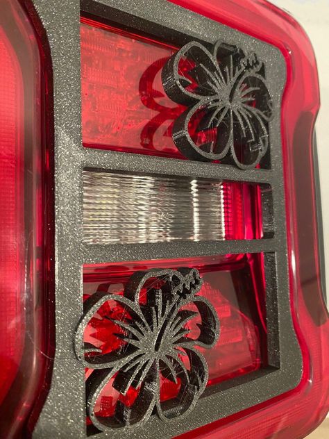 Hibiscus Hawaiian in 3D for Jeep Wrangler Led Version JK/JKU/JL Rear Tail Light Covers (2019-2023) Led Version -Tropical Hawaii Plumeria -  #Covers #Hawaii #Hawaiian #hibiscus #Jeep #JKJKUJL #LED #Light #Plumeria #Rear #Tail #Tropical #Version #Wrangler 2019 Jeep Wrangler Accessories, Jeep Exterior Accessories, Jeep Decorations Interior, Cute Jeep Accessories, Cool Jeeps Wrangler, Jeep Decorations, Jeep Wrangler Girly, Jeep Life Decal, Jeep Swag