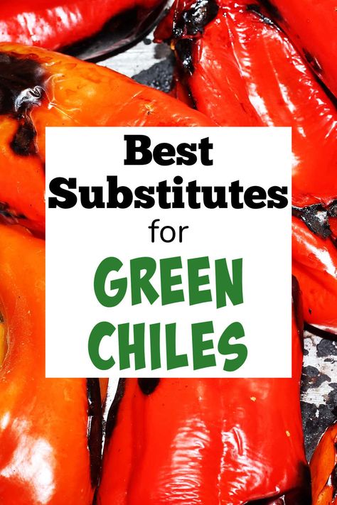 Find the best substitutes for green chiles - from the mild to the super hot! These replacement peppers include fresh, roasted and dried options to cover all your needs. via @savorandsavvy Hatch Peppers, Mexico Recipes, Types Of Peppers, Stuffed Anaheim Peppers, Green Chili Peppers, Hatch Chile, Green Chiles, Serrano Pepper, Hot And Spicy