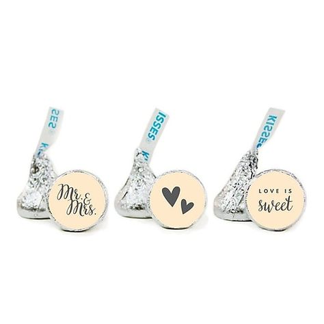 Koyal Wholesale Wedding ''Mr. & Mrs.'', Ivory Chocolate Drop Sticker (Pack of 216) Kisses Party Favors, Kisses Wedding Favors, Wedding Hershey Kisses, Hershey Kisses Party Favors, Memory Candle Wedding, Kiss Party, Hershey Kiss Stickers, Wedding Ring Bearer Boxes, Floral Wedding Ring