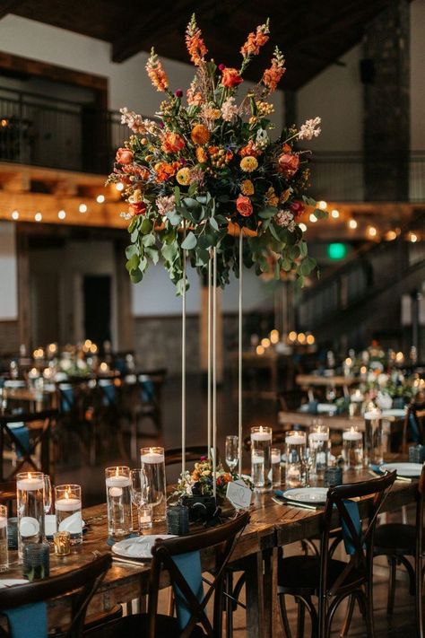 Bright orange, a touch of white & a smattering of pink! In case you missed it, you've got to take a look at Vera & Nic's luxe wedding florals, over on the blog. 😍🌿 You won't want to miss the photos of their luxe orange wedding florals and arrangements! Photos by Hannah Leigh Imagery Orange And Green Wedding Florals, Orange Marigold Wedding Decor, Orange Floral Centerpieces, Orange Wedding Centerpieces, Green Wedding Centerpieces, Fall Floral Centerpieces, Color Terracota, Olive Wedding, White Wedding Decorations