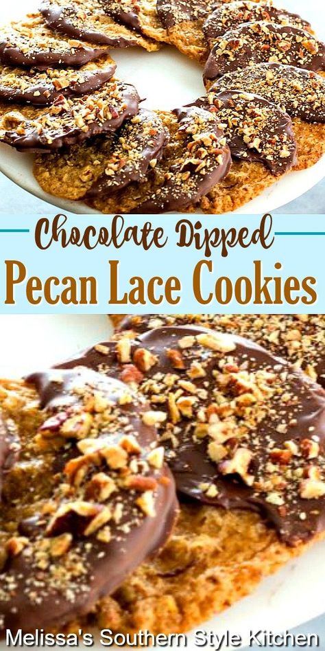 Pecan Lace Cookies, Lace Cookies Recipe, Resepi Biskut, Lace Cookies, Dessert Simple, Pecan Cookies, Crinkle Cookies, Corn Flakes, Best Cookie Recipes