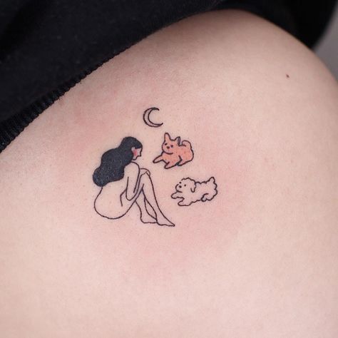 Small Dog Tattoo, Tattoo Sheets, Small Dog Tattoos, Tato Henna, Cat Tattoo Designs, Cute Little Tattoos, Fairy Tattoo, Dainty Tattoos, Subtle Tattoos