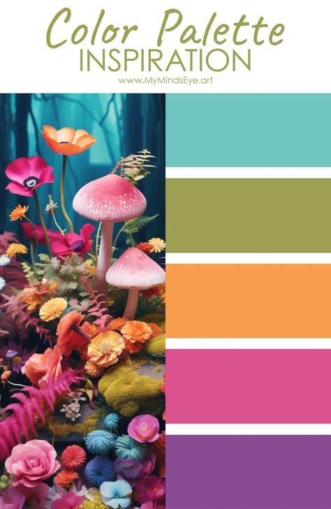 5 Color Combinations Colour Palettes, Color Combos Of 3, Funky Color Schemes, Funky Color Combinations, 5 Color Pallete, Cool Bright Color Palette, Color Palette Bright Colour Combinations, Coloring Pallets Inspiration, Bright Colorful Color Palette