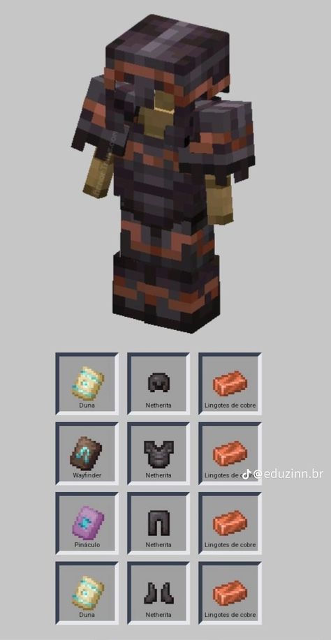 Minecraft Armour Trims Designs, Minecraft Armor Trims Combinations, Armor Trims Minecraft Ideas, Minecraft Armor Trim Designs, Minecraft Armor Design, Minecraft Armor Trims, Minecraft Armor, Minecraft Wall Designs, Minecraft Enchantments