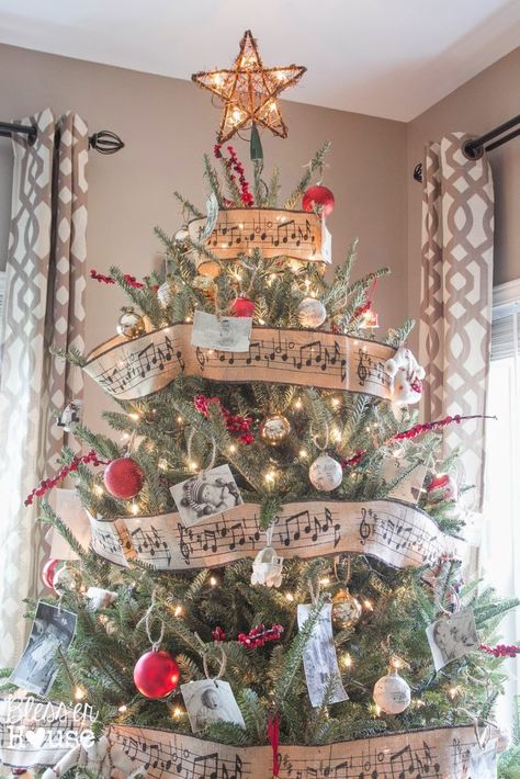 Eclectic Christmas, Music Christmas Ornaments, Cheap Christmas Trees, Cozy Eclectic, Music Tree, Holiday Home Tour, Tree Themes, Christmas Traditions Family, Halloween Adventure