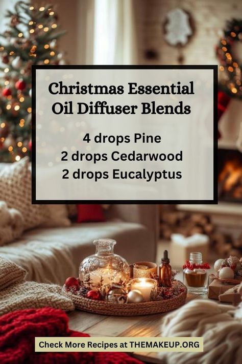 20 Christmas Essential Oil Diffuser Blends & Their Aromatherapy Benefits Christmas Tree Essential Oil Recipe, Diy Christmas Spirit Essential Oil Blend, Essential Oils Christmas Blends, Christmas Oil Diffuser Blends, December Diffuser Blends, Christmas Oil Blends, Christmas Tree Essential Oil Blend, Essential Oil Christmas Blend, Holiday Essential Oil Blends