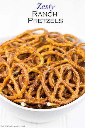 Zesty Ranch Pretzels Gameday Snacks, Ranch Pretzels, Seasoned Pretzels, Zesty Ranch, Baked Pretzels, Pretzel Snacks, Pretzels Recipe, Salty Snacks, Delicious Snacks Recipes