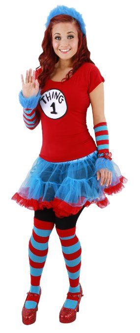 Amazon.com: Elope Thing 1/2 Adult Tutu Costume, Red, Large/X-Large: Clothing Thing 1 Thing 2 Costume, Thing 1 Costume, Thing 2 Costume, 3 People Halloween Costumes, 3 People Costumes, Thing 1 And Thing 2, Tutu Dress Costumes, Striped Knee High Socks, Running Costumes