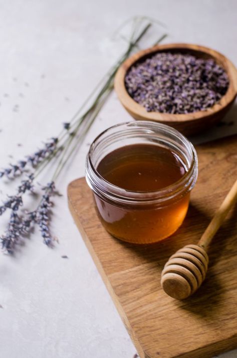 Once you know how to make this lavender honey syrup, you'll use it for everything from mojitos and cocktails, to coffee shop drinks. Its uses are endless and this easy recipe goes well with all things summer. You can even use it to make chicken, drinks, or keep cakes moist. #lavender #cake #cocktails #drinks #coffee #recipe Syrup For Cakes, Lavender Chicken, Honey And Lavender, Lavender Simple Syrup, Custard Ice Cream, Honey Simple Syrup, Lavender Recipes, Culinary Lavender, Homemade Syrup