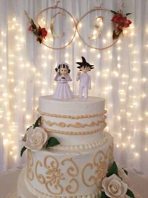 Boda otaku Dragonball Wedding Cake, Anime Quinceanera Theme, Dragon Ball Z Wedding Theme, Naruto Wedding Theme, Goku Wedding, Anime Wedding Cake, Anime Wedding Ideas, Anime Themed Wedding, Sailor Moon Wedding