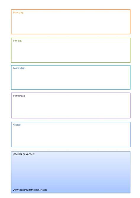 Weekplanner. Printables Planner, Planner Printables Free, Around The Corner, Printable Planner, Bar Chart, Free Printables, Rust, Van