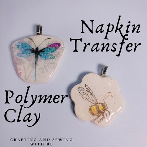 Tissue Paper On Polymer Clay, Napkins On Polymer Clay, Paper Clay Jewelry Ideas, Paper Transfer To Polymer Clay, Diy Air Dry Clay Jewelry, Resin Over Polymer Clay, Glazing Polymer Clay, Make Polymer Clay, Crafts Using Air Dry Clay