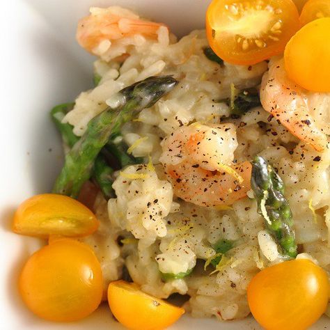 Olive Garden Shrimp and Asparagus Risotto Recipe Shrimp And Asparagus Risotto, Shrimp Asparagus, Asparagus Risotto, Shrimp Risotto, Asparagus Recipes Roasted, Olive Garden Recipes, Italian Comfort Food, Shrimp And Asparagus, Risotto Recipe