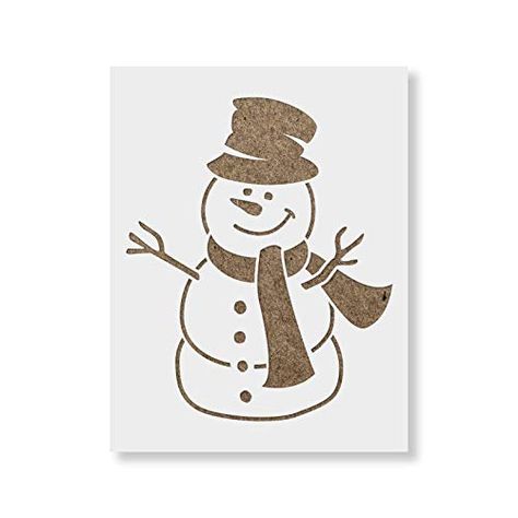 Snowman Stencil - Farmhouse Christmas, Christmas Stencil for Wall, Holiday Wall Decor, Cute Mylar Stencils Wood Signs Diy, Reusable Stencils, Signs Diy, Stencil Material, Christmas Stencils, Holiday Wall Decor, Diy Presents, Christmas Graphics, Picture Frame Display