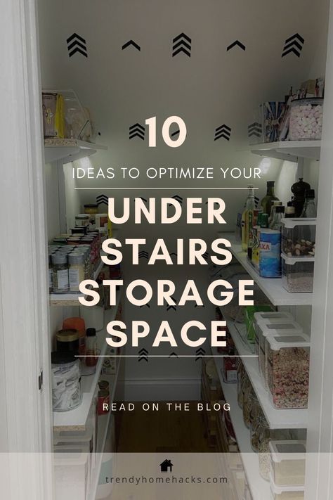 Discover ten ideas to maximize your living space, tailored to suit cozy cottages, trendy city apartments, or spacious suburban homes.   Unlock the potential of the space under your stairs! Often overlooked and left to collect dust, this area can become a catch-all for random items.   In this blog post, we dive into creative and efficient storage solutions to transform this hidden gem.   Ready to make the most of every inch? Visit the Trendy Home Hacks blog to read more and get inspired! Under Staircase Storage Closet, Tiny Under Stairs Ideas, Maximize Under Stair Closet, Shoe Closet Under Stairs Ideas, Best Under Stairs Storage Ideas, Understairs Organisation, Under Stair Shelving Ideas, Door Under Stairs Ideas, Under Stairs Diy Ideas