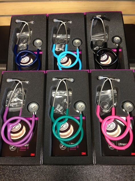 So many lovely #stethoscope colors! | #TheUniformOutlet Littmann Stethoscope Colors, Lpn Accessories, Litman Stethoscope, Stethoscope Colors, Littman Stethoscope, Emt Humor, Best Stethoscope, Pink Stethoscope, Nursing Goals