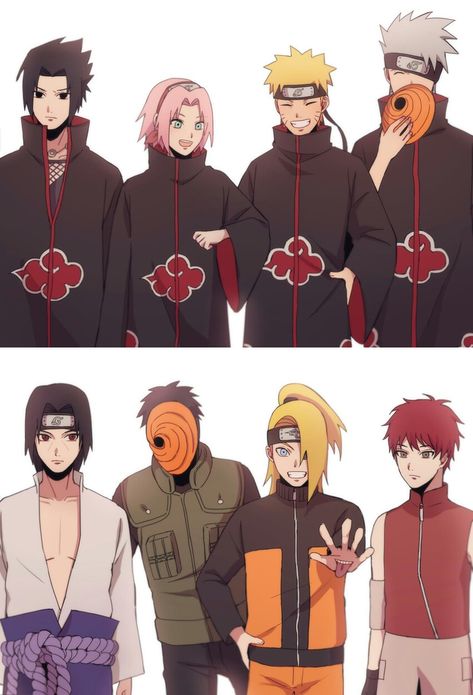 "What ifs" Naruto edition😂 Sasori X Naruto, Team 7 Akatsuki, Naruto And Akatsuki, Sasori X Sakura, Team 7 Boruto, Naruto X Gaara, Team 8 Naruto, Sasori Akatsuki, Team 7 Naruto