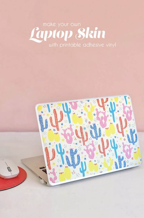 Laptop Skin Diy, Custom Laptop Skin, Expressions Vinyl, Diy Laptop, Silhouette Cameo Tutorials, Diy Vinyl, Diy Cans, Printable Vinyl, Vinyl Projects