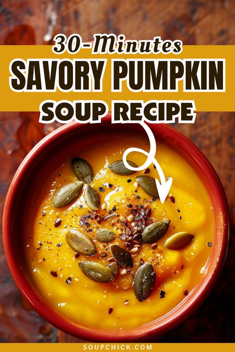 Savory Pumpkin Soup with Warm and Wholesome Flavor Rachel Ray Pumpkin Soup, Pumpkin Mushroom Soup, Pumpkin Savory Recipes, Pumpkin Soup Recipes, Spiced Pumpkin Soup, Savory Pumpkin, Pumpkin Soup Recipe, Roasted Pumpkin Seeds, Pumpkin Soup