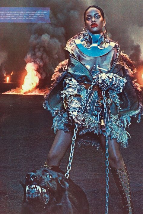 Rihanna goes futuristic on the September 2016 cover of W Magazine posing for Steven Klein Steven Klein, Post Apocalyptic Fashion, Lara Stone, Apocalyptic Fashion, Natalia Vodianova, W Magazine, Warrior Queen, Linda Evangelista, Post Apocalypse