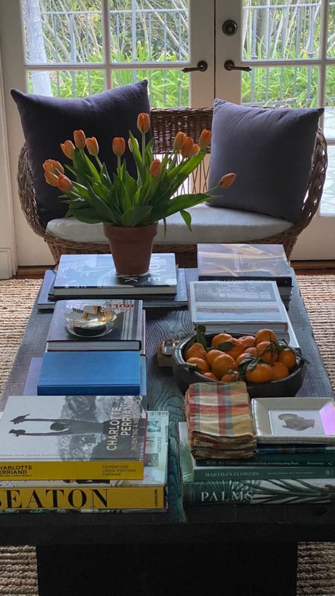 Nancy Meyers Coffee Table, Vogue Books Coffee Tables, Pretty Coffee Table Books, Slim Aarons Coffee Table Book, Glass Coffee Table Decor, Monet Coffee Table Book, Clear Coffee Table, Home Decor Crate, Home Coffee Tables