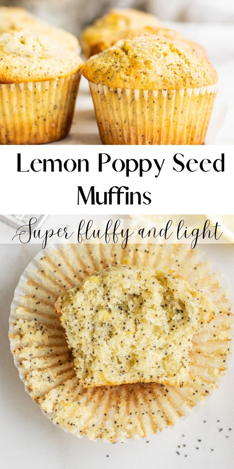 Lemon Poppy Muffins Recipes, Muffin Lemon Poppyseed, Low Calorie Lemon Poppyseed Muffins, Homemade Lemon Poppyseed Muffins, Poppy Lemon Muffins, Lemon Breakfast Muffins, Lemon Poppyseed Muffins Moist, Muffin Recipes Lemon Poppyseed, Moist Poppy Seed Muffins